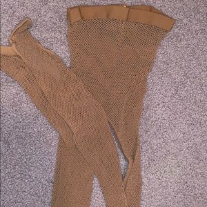 Tan Fishnet tights